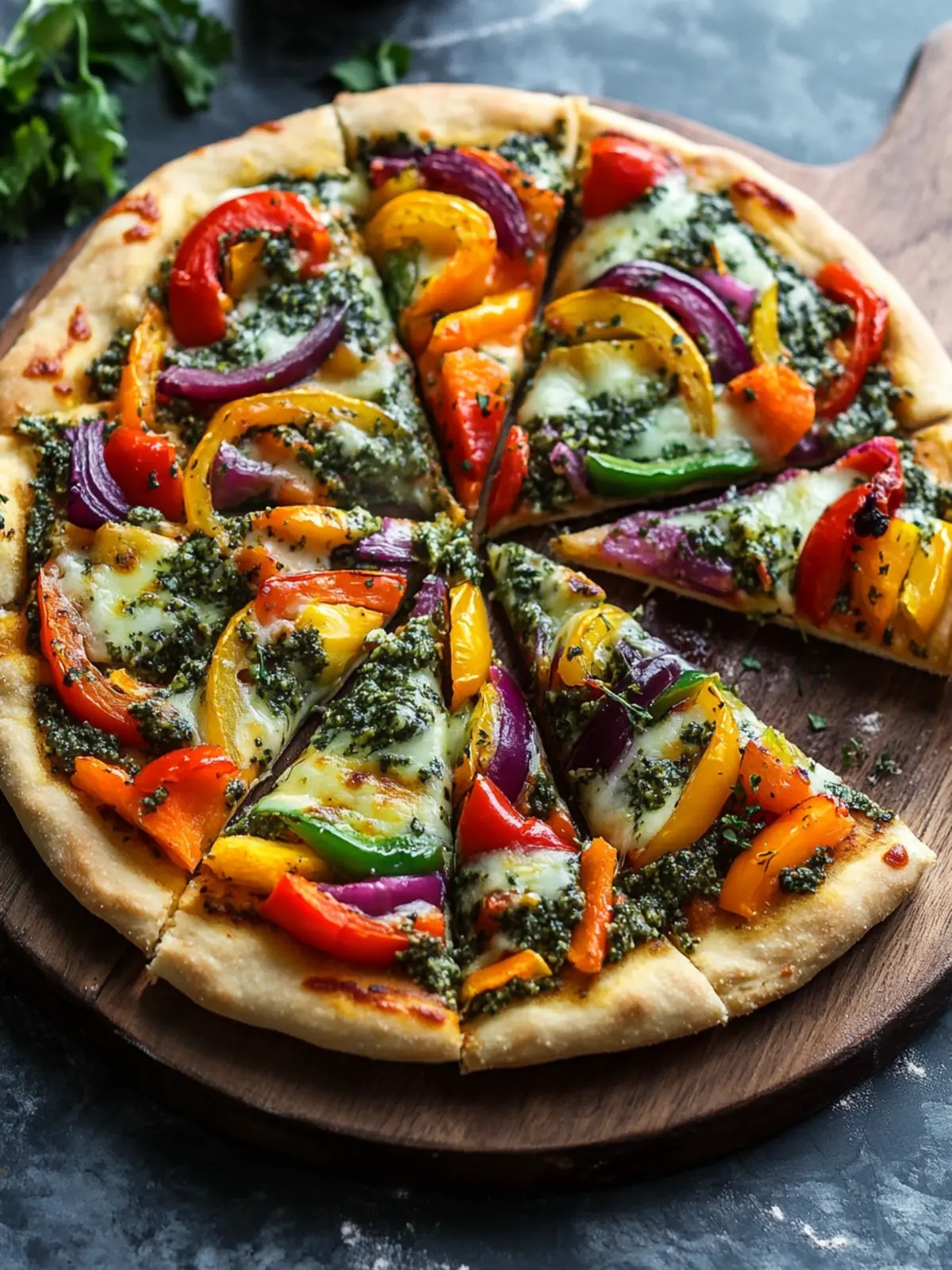 Rainbow Veggie Pizza with Creamy Herb Spread