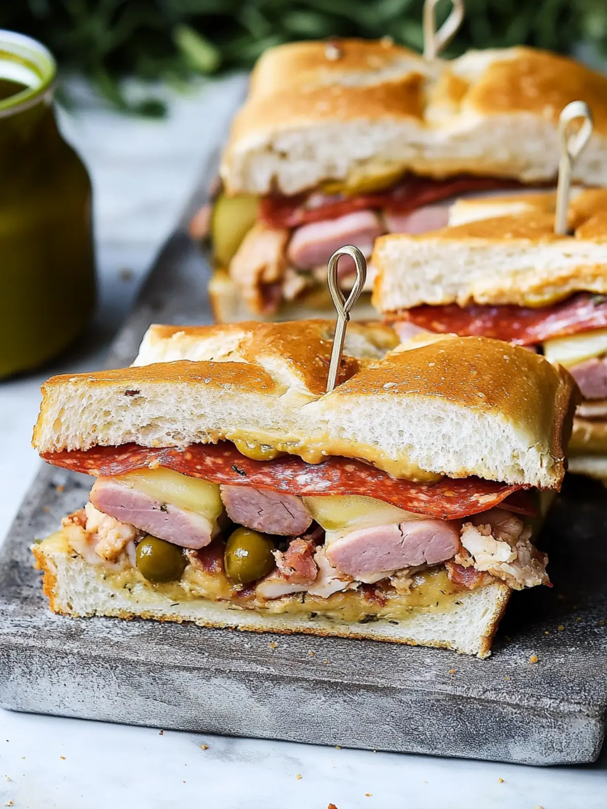 Savor New Orleans Style Muffaletta Sandwiches in Bite-Sized Bliss 5 New Orleans Style Muffaletta Sandwiches