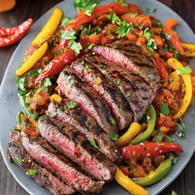 Grilled Flank Steak Peperonata
