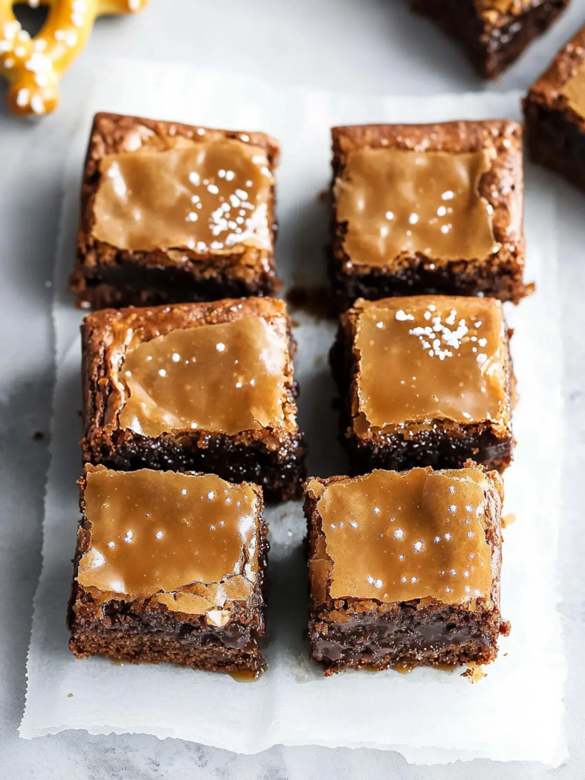 Pretzel Bottom Caramel Brownies You Can't Resist 2 Pretzel Bottom Caramel Brownies
