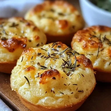 Garlic Rosemary Focaccia Muffins