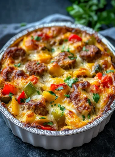 Cheesy Sausage and Pepper Casserole