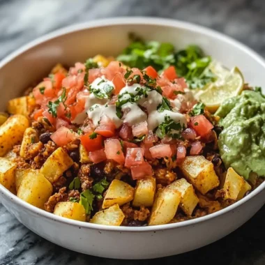 Crispy Loaded Potato Taco Bowl