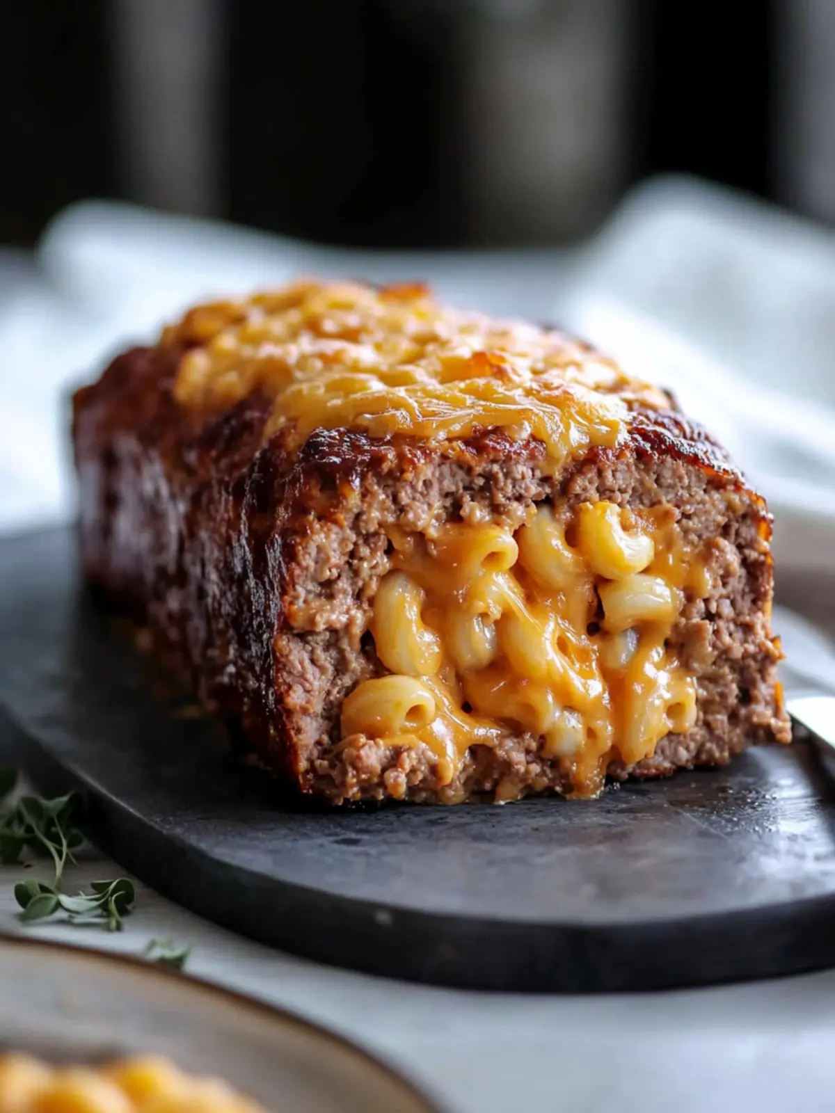 Mac and Cheese Stuffed Meatloaf