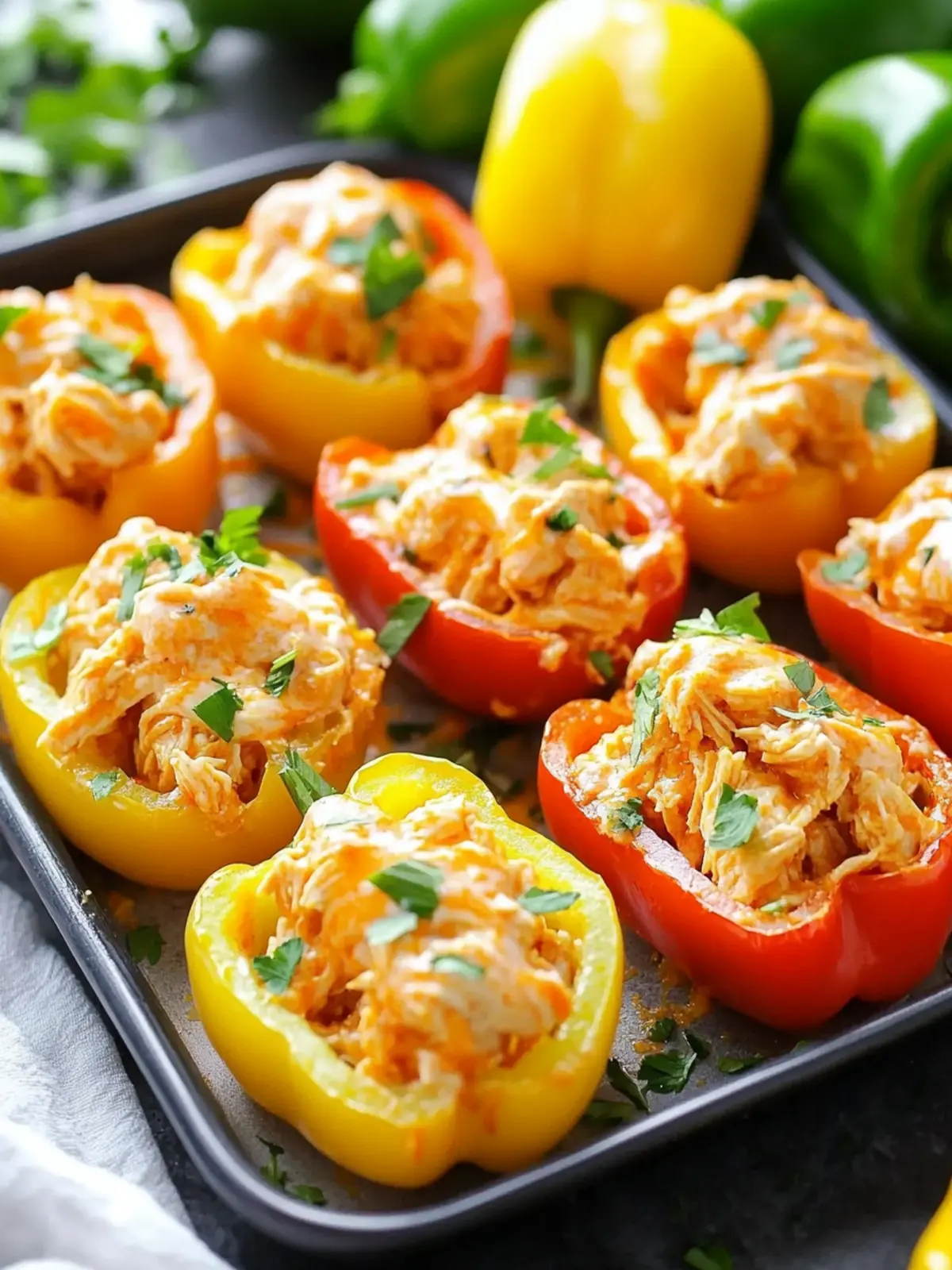 Buffalo Chicken Baby Bell Peppers