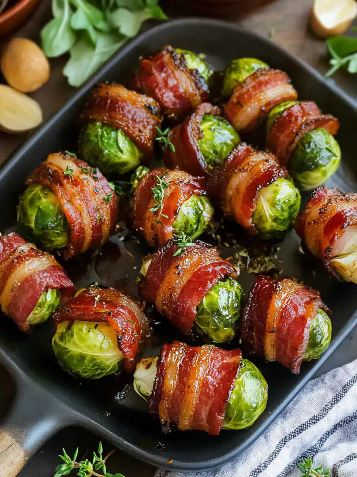 Balsamic Bacon Wrapped Brussels Sprouts with Creamy Dip Magic 5 Balsamic Bacon Wrapped Brussels Sprouts
