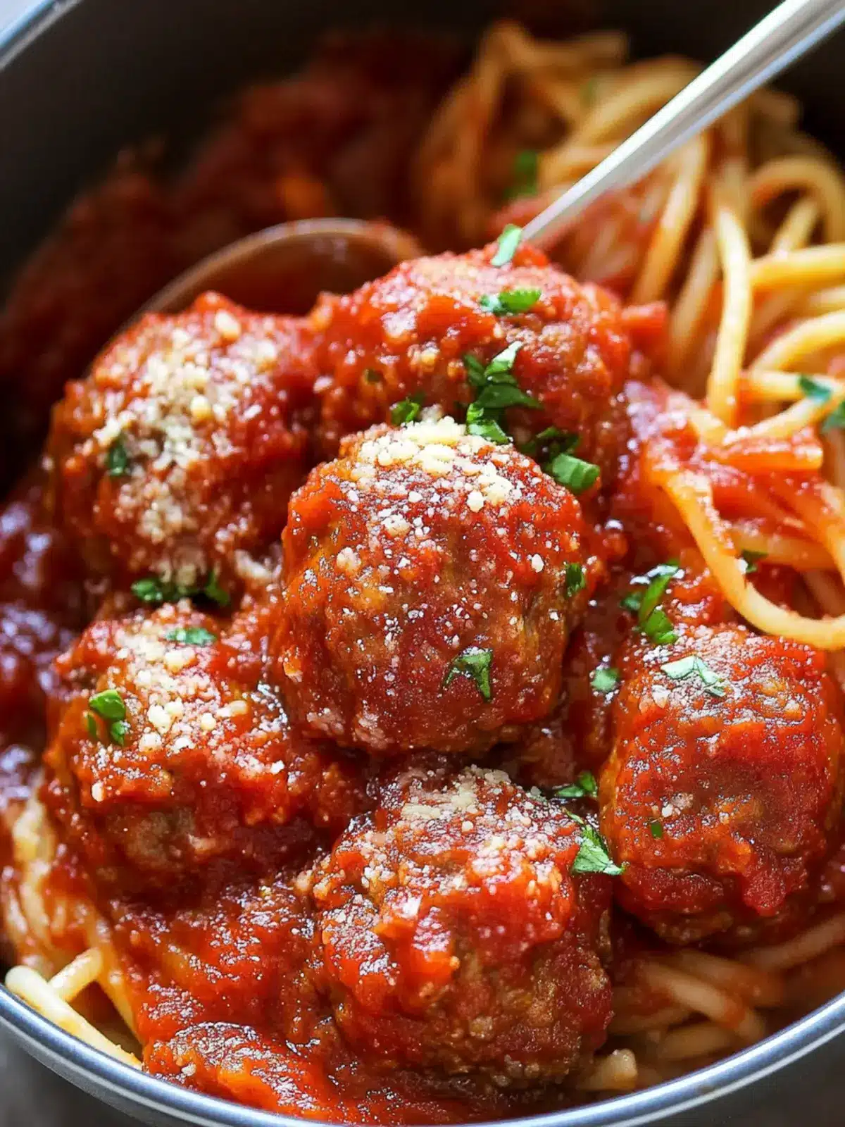 Slow Cooker Meatballs with Spaghetti
