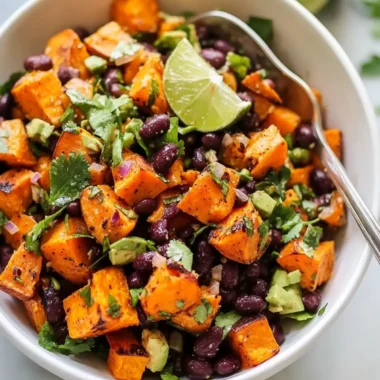 Roasted Sweet Potato Black Bean Salad