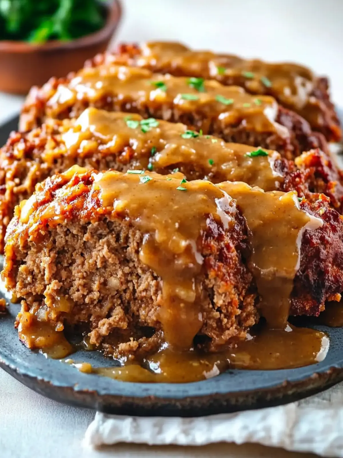 Stuffed Meatloaf with Gravy
