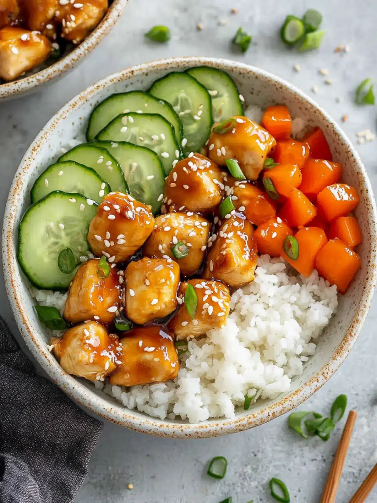 Savory Honey Garlic Chicken Bowls: Quick, Customizable Delight 2 Honey Garlic Chicken Bowls
