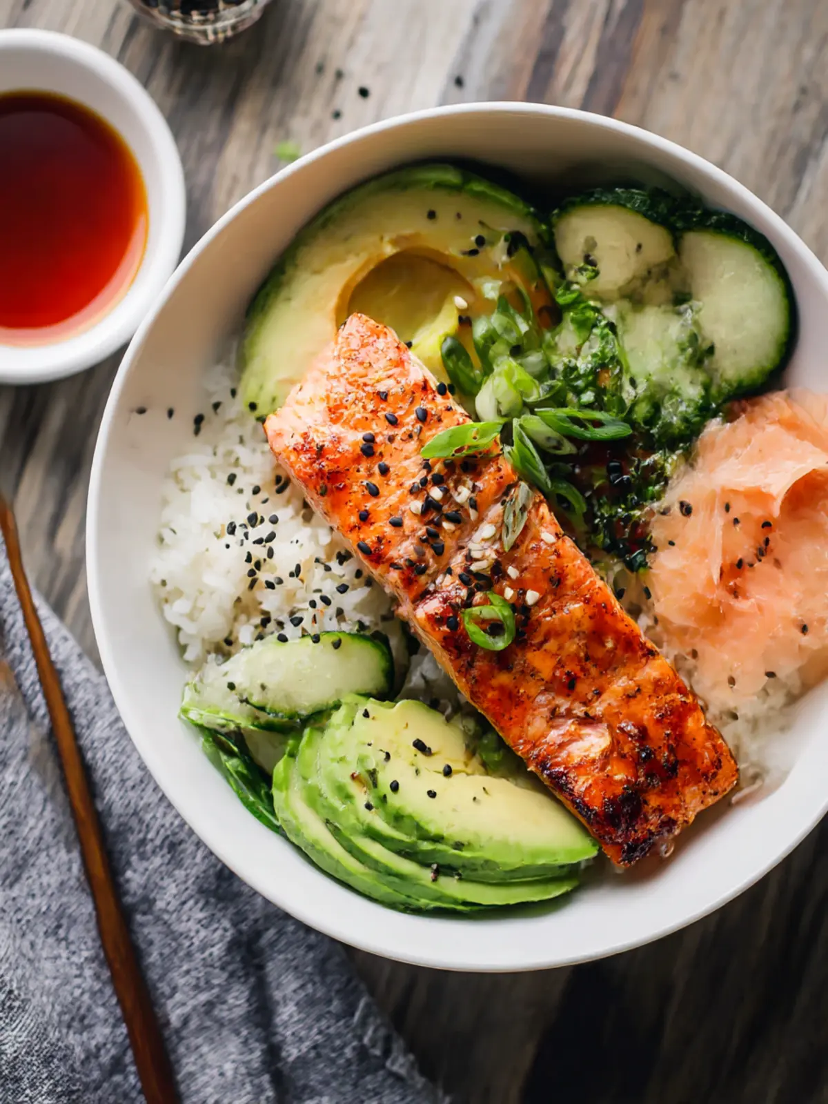Baked Salmon Sushi Bowl: Quick, Flavorful, and Wholesome! 5 Baked Salmon Sushi Bowl