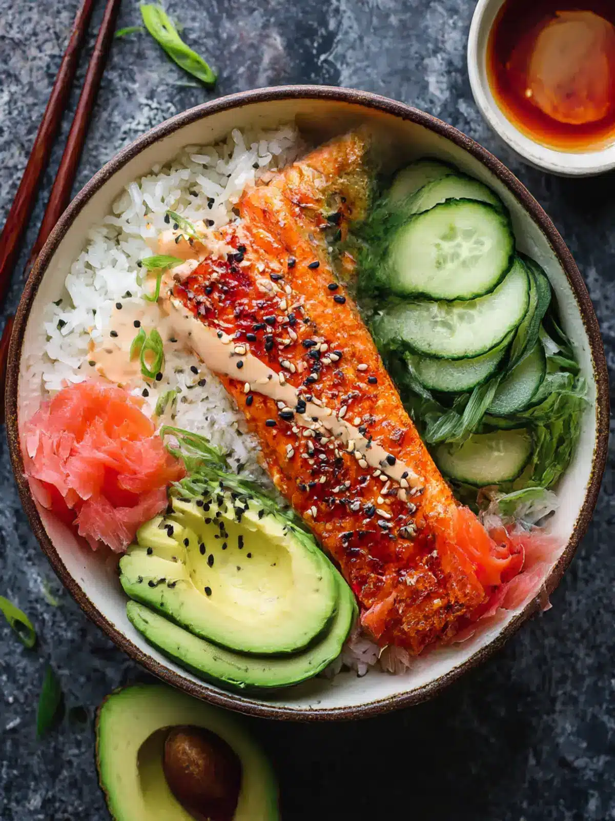 Baked Salmon Sushi Bowl: Quick, Flavorful, and Wholesome! 2 Baked Salmon Sushi Bowl