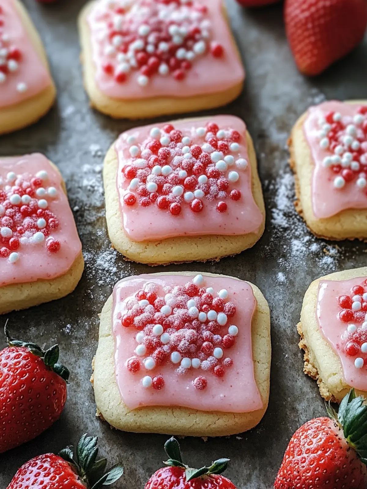 Strawberry Pop Tart Sugar Cookies