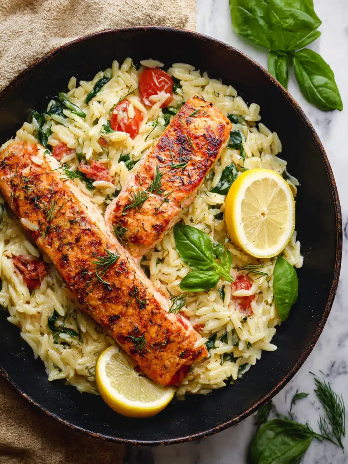 Creamy Salmon Orzo for a Quick and Delicious Dinner Night 5 Salmon Orzo