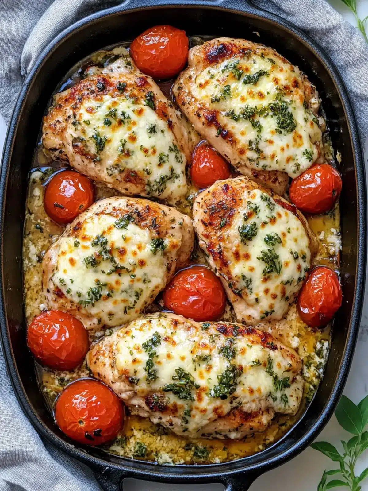 Garlic Herb Cheese Tomato Chicken