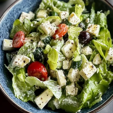 Greek Green Salad with Greek Yogurt Bliss Dressing 10 Greek Green Salad