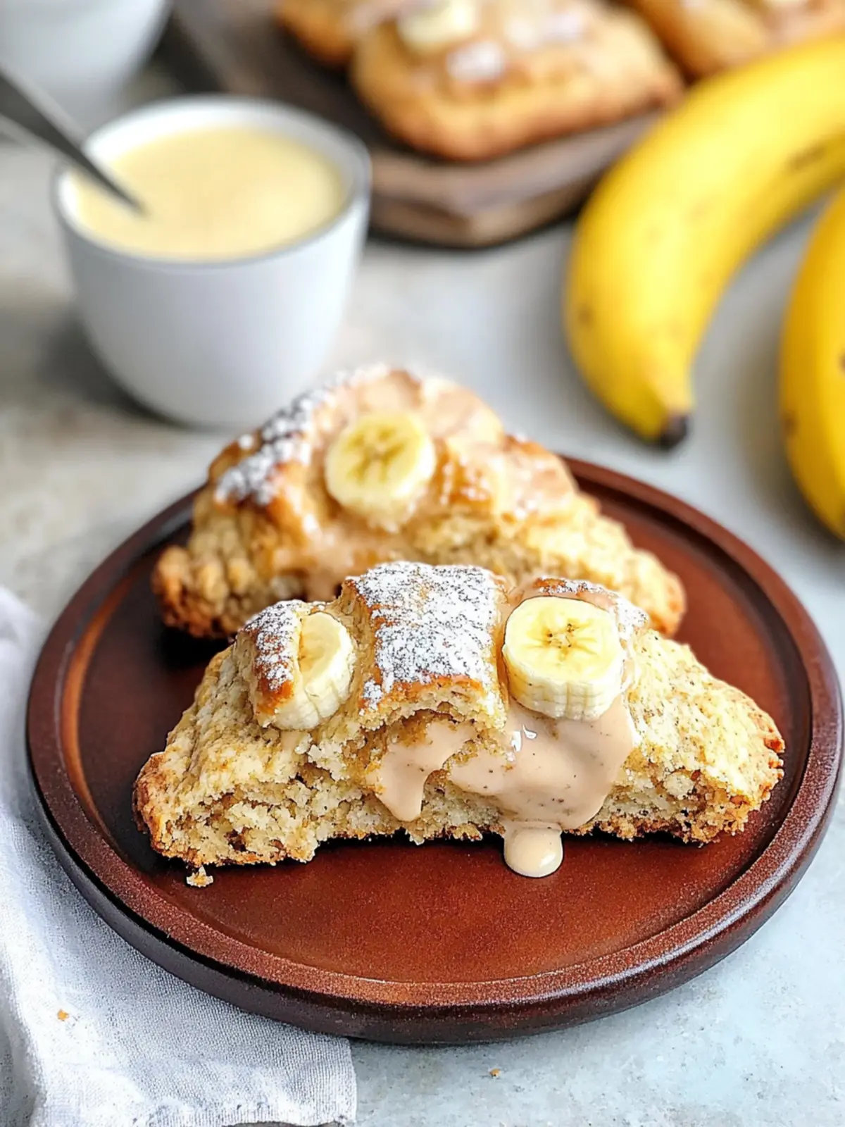 Melt-in-Your-Mouth Banana Bread Scones with Creamy Glaze 5 Banana Bread Scones