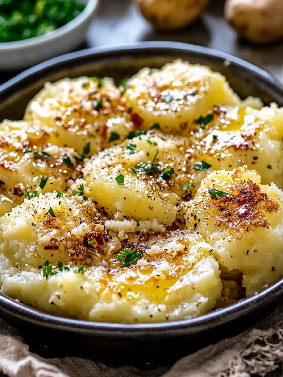 Garlic Butter Smashed Potatoes