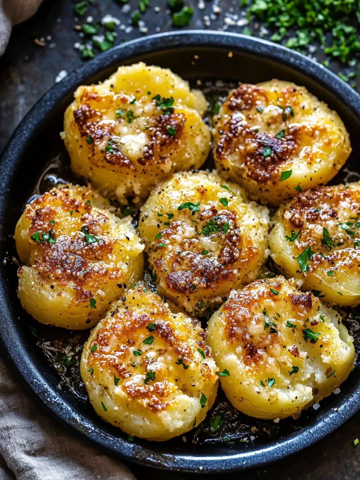 Garlic Butter Smashed Potatoes
